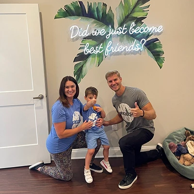 Chiropractor Ponte Vedra Beach FL Brett Lukas Thumbs Up Dr. Brett Lukas and patients smiling and showing a thumbs-up gesture